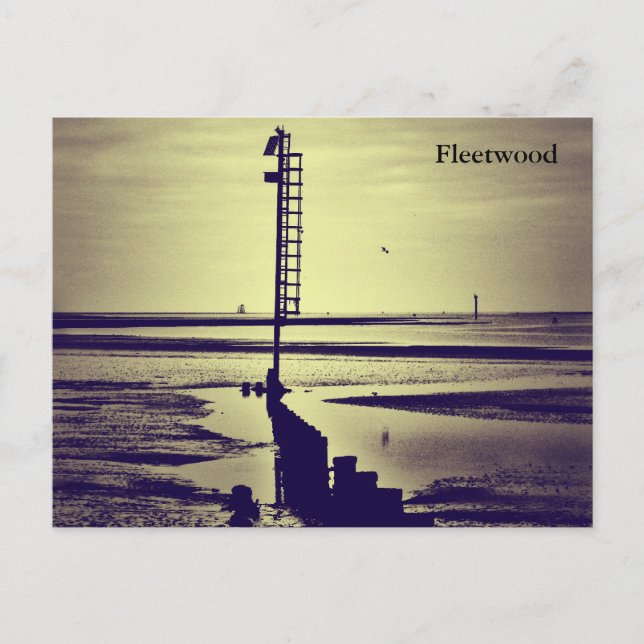 Carte Postale Fleetwood Beach & Wyre Light (Devant)