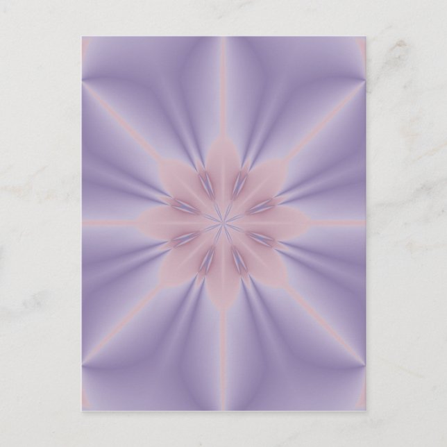 Carte Postale Fleur 3D rose et Lilac (Devant)
