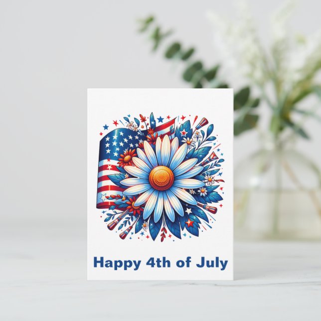 Carte Postale Fleur 4 juillet (Debout devant)
