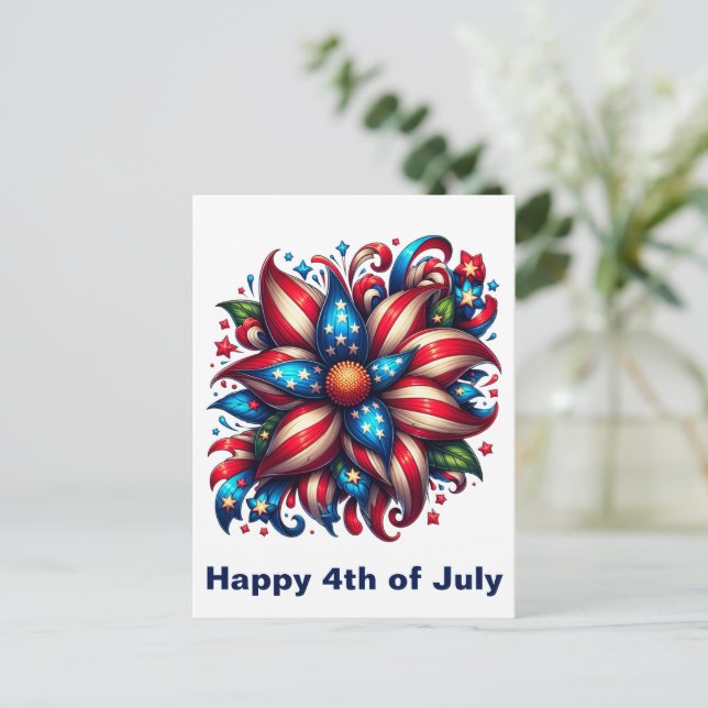 Carte Postale Fleur 4 juillet (Debout devant)