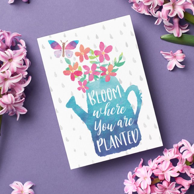Carte Postale Fleur Aquarelle Où Vous Êtes Plantée (This fresh and stylish postcard sends just the right message to a loved one who might need,)