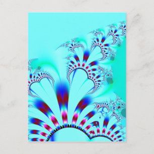Carte Postale Fleur · Art de fractale · Turquoise