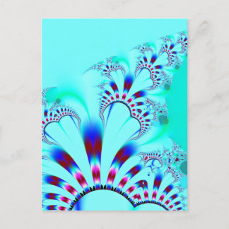 Carte Postale Fleur · Art de fractale · Turquoise