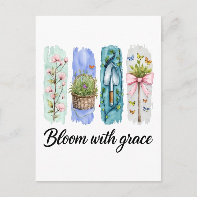 Carte Postale Fleur avec Grace Garden Floral Art (Devant)