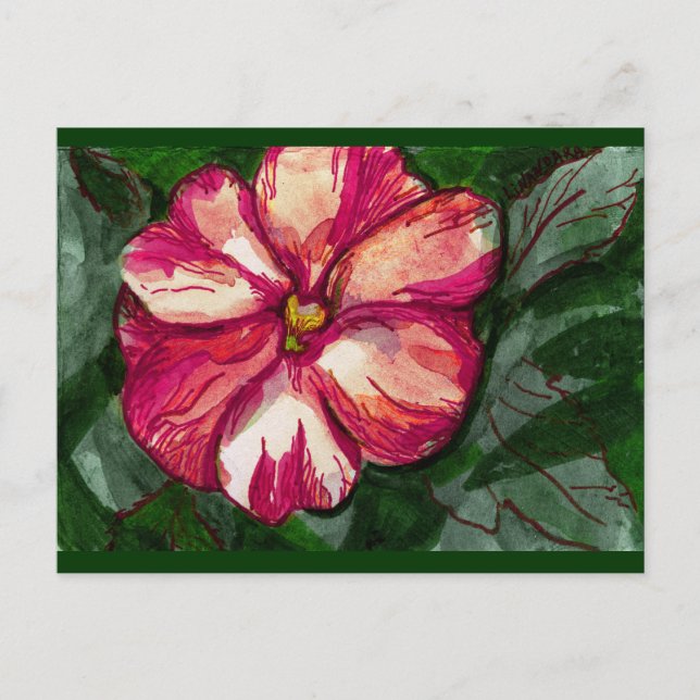 Carte Postale Fleur Balsam rose (Devant)