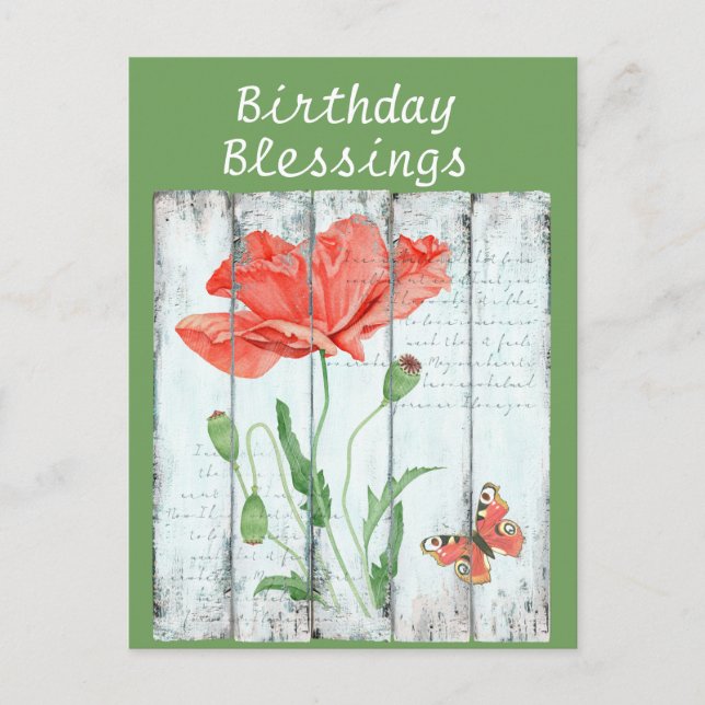 Carte Postale Fleur blanche rustique Floral Inspiration Annivers (Devant)