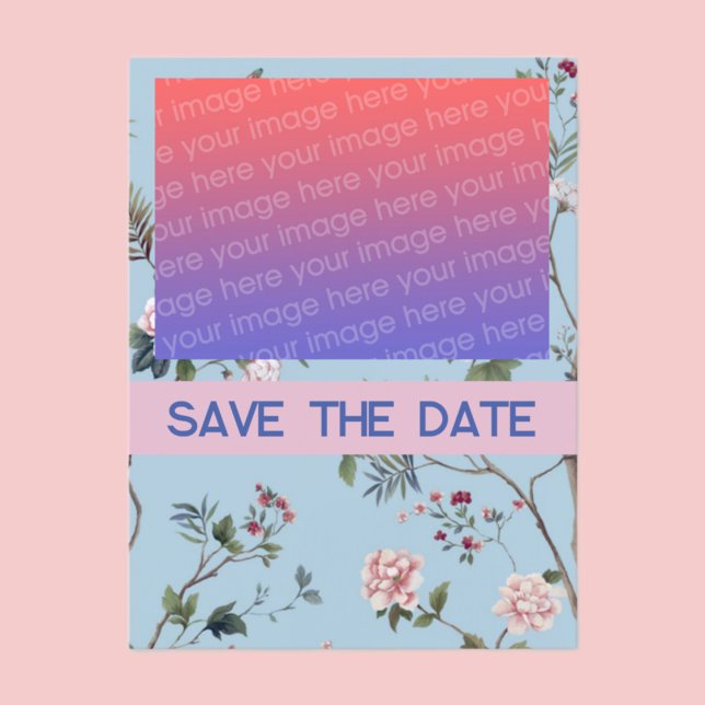 Carte Postale Fleur Bleu Antique (Créateur téléchargé)