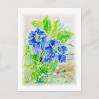 Carte Postale Fleur bleue Illustration