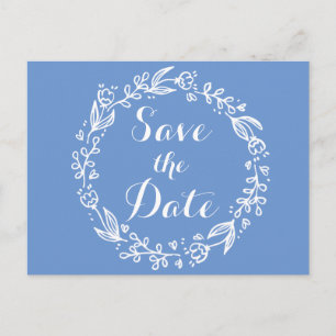 Carte Postale Fleur Bleue Save the Date Fleur Engagement