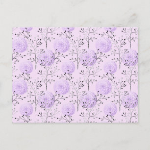 Carte Postale Fleur botanique florale de couleur violette
