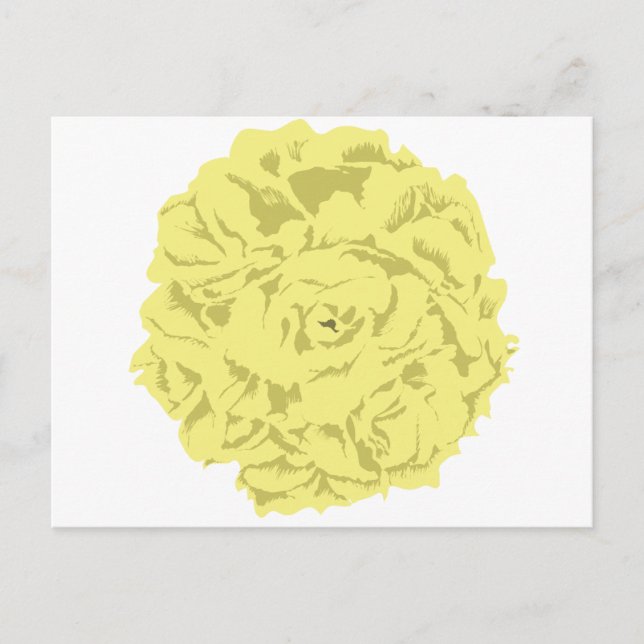 Carte Postale fleur carnation jaune (Devant)