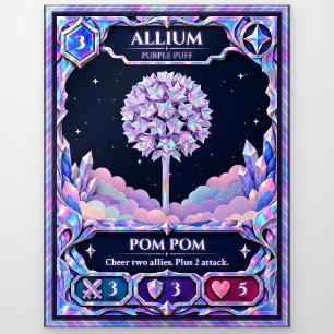 Carte Postale Fleur d'Allium, Art en feuille de couleur arc-en-c