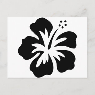 Carte Postale Fleur d'aloha noir