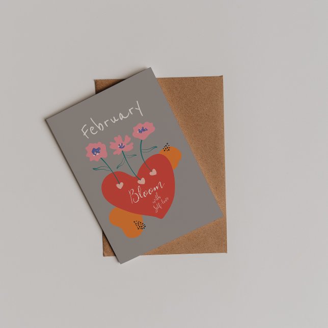 Carte Postale Fleur d'amour personnel Février Abstrait (Créateur téléchargé)