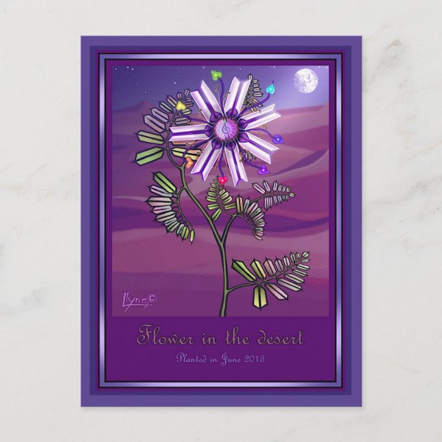 Carte postale Fleur dans le désert (Devant)