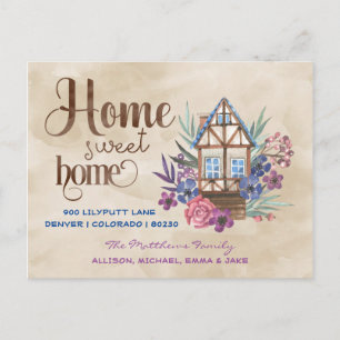 Carte Postale Fleur d'aquarelle de Maison Douce Maison en démena