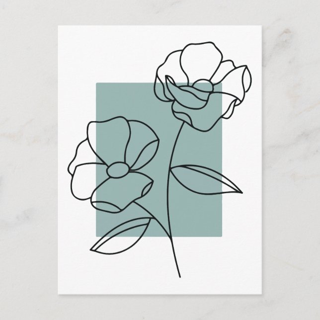 Carte Postale Fleur d'art minimaliste (Devant)