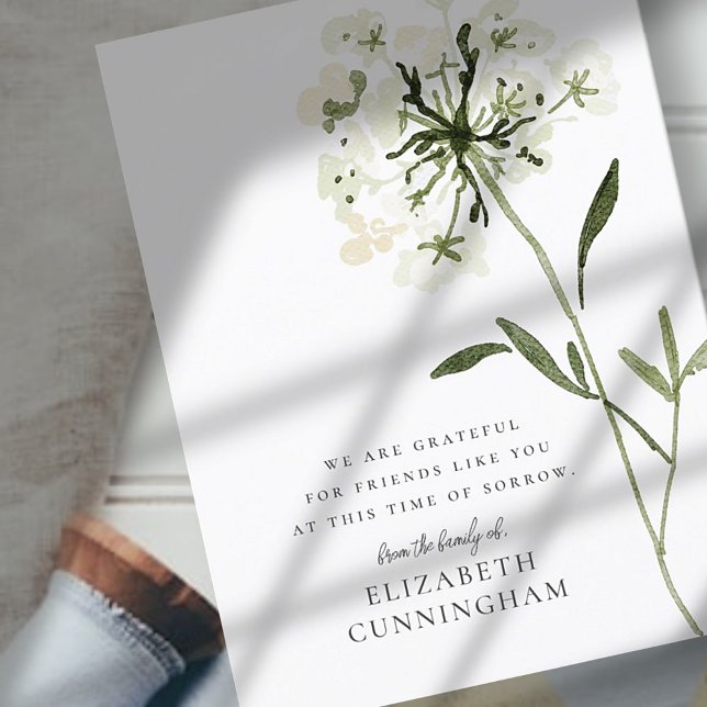 Carte Postale Fleur de botanique à l'aquarelle mémorial Élégant  (Créateur téléchargé)