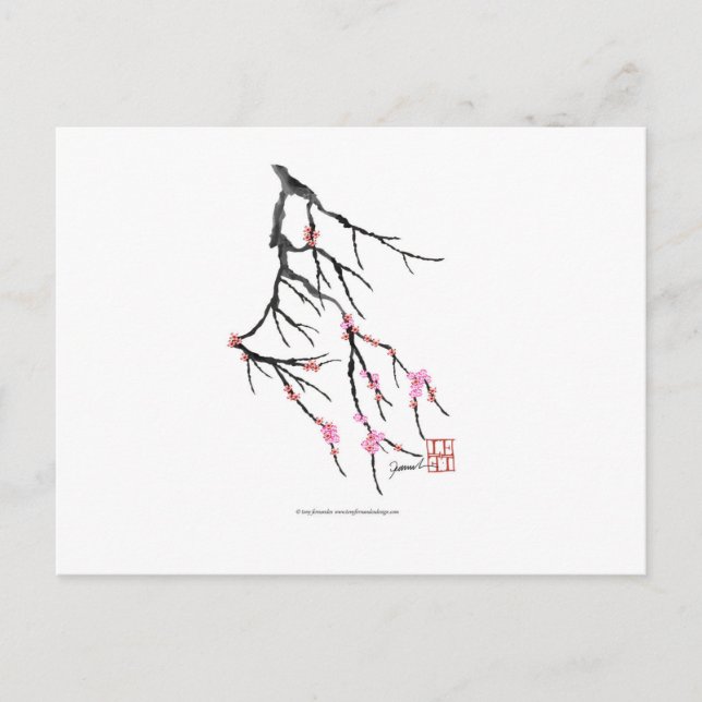 Carte Postale Fleur de cerise rose 29, Tony Fernandes (Devant)