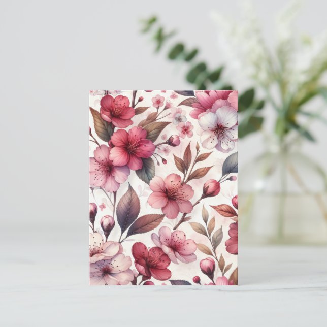 Carte Postale Fleur de Cerisier (Debout devant)
