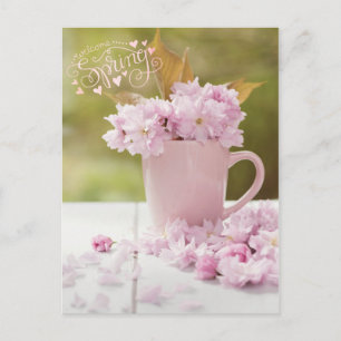 Carte Postale Fleur de cerisier Floral Stilllife Printemps Texte