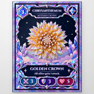 Carte Postale Fleur de Chrysanthème, Art en feuille arc-en-ciel