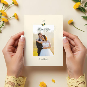 Carte Postale Fleur de citron Arbre Floral Photo de mariage élég