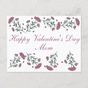 Carte Postale Fleur de coeur de la Saint-Valentin aquarelle flor