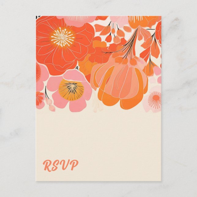 Carte Postale Fleur de corail rose Pop RSVP (Devant)