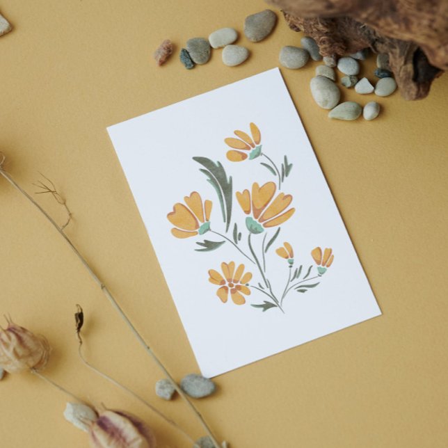 Carte Postale Fleur de Cosmos Jaune Beauté simple (Créateur téléchargé)