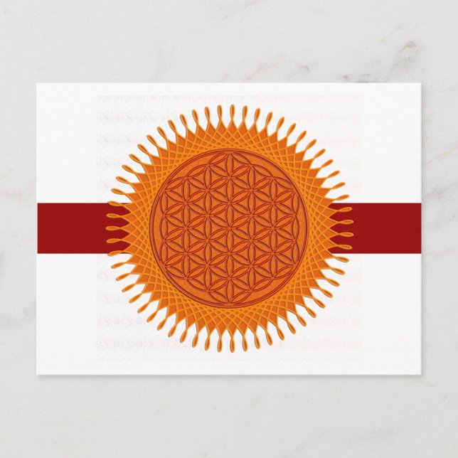 Carte Postale Fleur de design en direct / ensoleillé | bande rou (Devant)