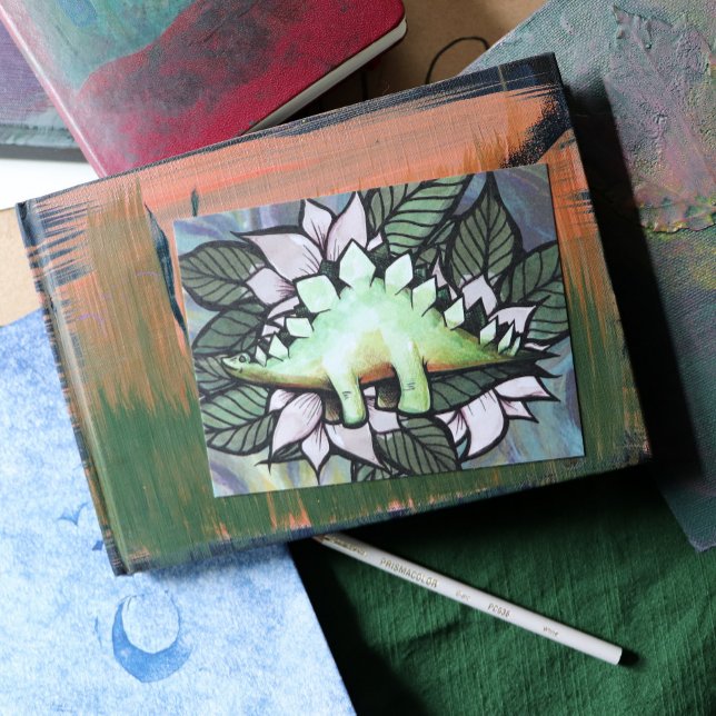 Carte Postale Fleur de dinosaure stégosaure Dinosaures           (Créateur téléchargé)