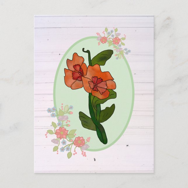 Carte Postale Fleur de fantaisie (Devant)