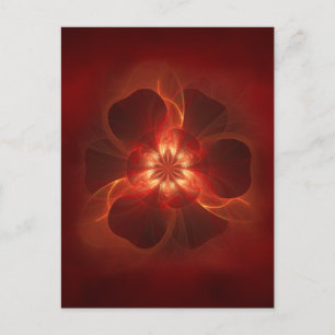Carte Postale Fleur de feu Fractal Art