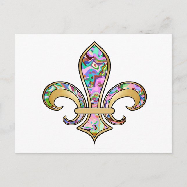 Carte Postale Fleur de Lis avec motif - 09 (Devant)