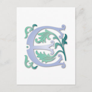 Carte Postale Fleur de lis E Monogramme