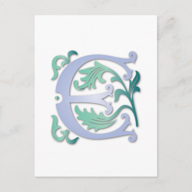 Carte Postale Fleur de lis E Monogramme (Devant)
