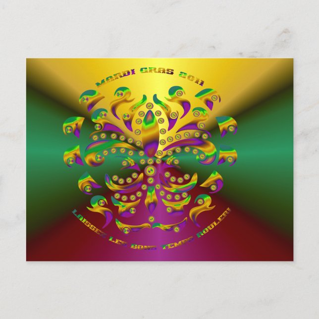 Carte Postale Fleur de lis Mardi-Gras 2011 V-2 (Devant)