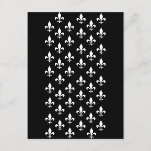 Carte Postale Fleur de Lis Motif noir et blanc