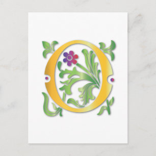 Carte Postale Fleur-de-lis O Monogramme