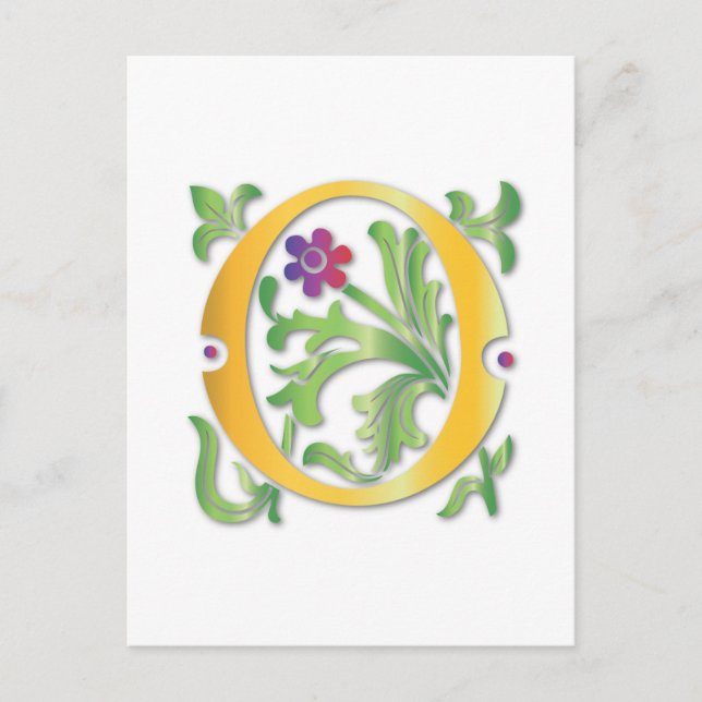 Carte Postale Fleur-de-lis O Monogramme (Devant)