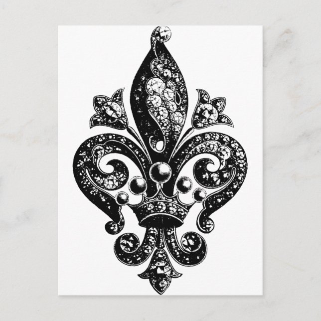 Carte Postale Fleur de Lis Ornate Intricate (Devant)