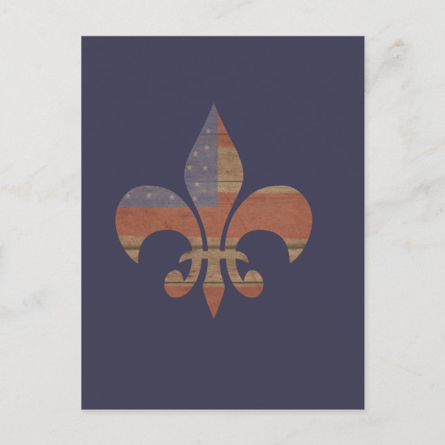 Carte Postale Fleur De Lis Patriotique (Devant)