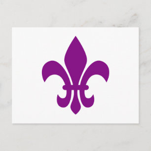 Carte Postale Fleur de Lis violet