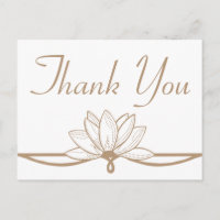 Fleur de lotus marron et blanc de remerciement