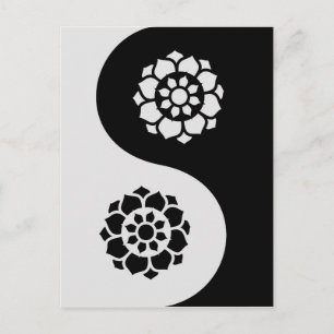 Carte Postale Fleur de Lotus Yin Yang