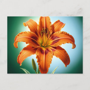 Carte Postale Fleur de lys orange vibrant en fleurs