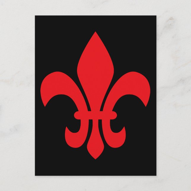 Carte Postale Fleur de Lys rouge (Devant)