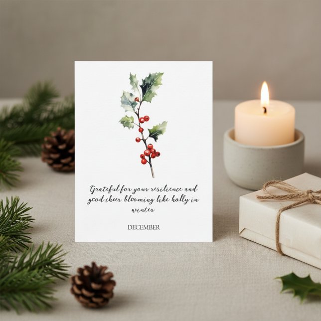 CARTE POSTALE FLEUR DE NAISSANCE HOLLY DÉCEMBRE AÉ (Créateur téléchargé)