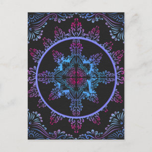 Carte Postale Fleur de nuit Mandala